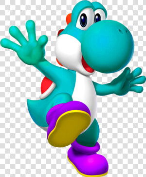 Cyan Yoshi Yba   Yoshi Mario  HD Png Download