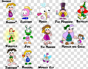 One Of Rayman Main Objective Is To Help Save The Electoons   Rayman Origins Character Names  HD Png Download