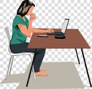 Standing human Behavior angle   Person Sitting At Computer Clipart  HD Png Download