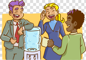 Vector Illustration Of Office Colleagues Engage In   Cartoon Office Water Cooler  HD Png Download