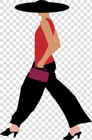 Fashion Woman Walking Clip Arts   Clipart Of Female Walking  HD Png Download