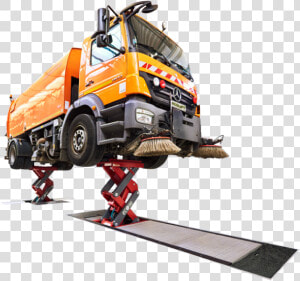 Inground Scissor Truck Lift   Trailer Truck  HD Png Download