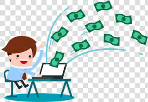 Flosocial Raining Office Money   Cartoon  HD Png Download