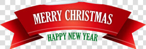 Merry Christmas Red Snowy Banner Png Clipart   Happy Christmas  amp  Happy New Year Png  Transparent Png