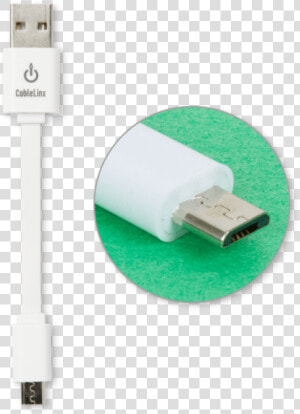 White Cablelinx Micro To Usb a Charge And Sync Cable   Usb Cable  HD Png Download