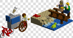 “at Lego Beach  An Old Couple Are Sitting On The Pier   Lego  HD Png Download