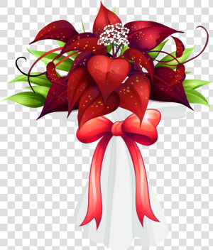 Red Flowers Bouquet Png Clipart Image   Transparent Flower Bouquet Png  Png Download