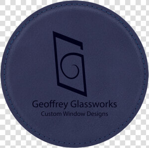 Blue Leatherette Round Coaster With Custom Laser Engraving   Circle  HD Png Download