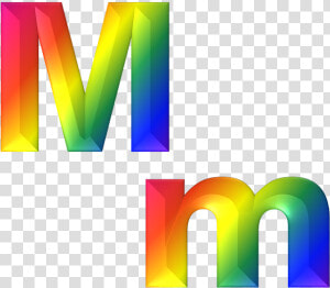 Letter M 3d Abc Alphabet Rainbow Gradient Bright   Clipart Letters M  HD Png Download