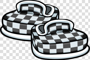 Black Checkered Shoes Club   Zapatos Club Penguin  HD Png Download