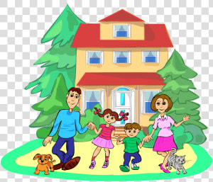 Family House Clipart Png Transparent Library Free Family   Look At The Picture And Write A Few Sentences About  Png Download