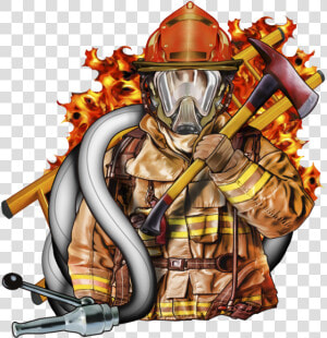 Fire Fighter Fabric  Custom Print Panel  Firefighter   Cartoon Fire Fighters  HD Png Download