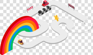 Illustration Of A Racetrack And Rainbow   Graphic Design  HD Png Download