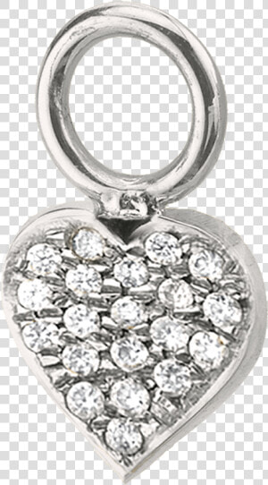 Diamond Heart Hoop Charm   Locket  HD Png Download