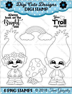 Troll Cuties Digi Stamp trolls  Poppy  Branch  Mushroom    Independence Day  HD Png Download