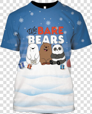 3d We Bare Bears Full Print T Shirt   We Bare Bears Hoodie Blue  HD Png Download