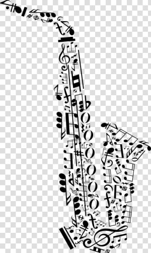 Transparent Music Notes Clip Art Png   Saxophone Made Of Music Notes  Png Download