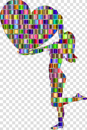 This Free Icons Png Design Of Chromatic Mosaic Woman   Woman With A Big Heart  Transparent Png