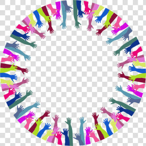 Reaching Hands Png   Circle Of Hands Transparent  Png Download