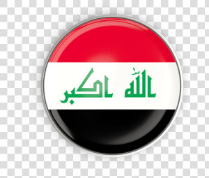 Round Button With Metal Frame   Round Iraq Flag Png  Transparent Png