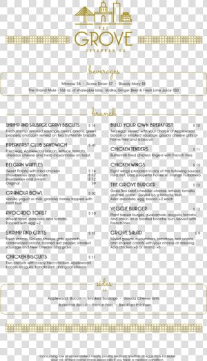 The Grove Savannah Brunch Menu   Menu The Grove Savannah  HD Png Download