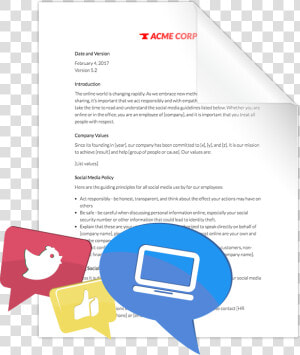 Sample Social Media Policies   Brochure  HD Png Download