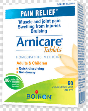 Arnicare Tablets Relieves Muscle And Joint Pain  And   Packaging And Labeling  HD Png Download