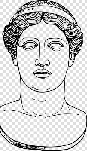 Hera Head   Greek Statue Face Drawing  HD Png Download