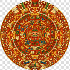 Aztec Sun Stone Colored  HD Png Download