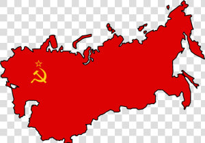 Flagmap Of Ussr   Soviet Union Flag Map  HD Png Download