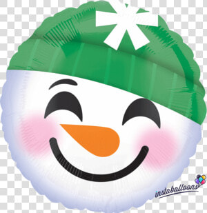 Holiday Balloons   Snowman   Snowman Face On Round  HD Png Download