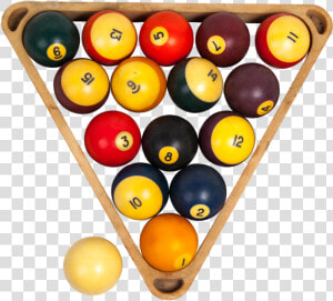 Set Of Pool Balls With Rack   Pool Ball Set Png  Transparent Png