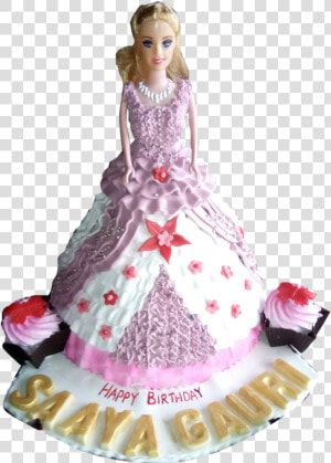 Barbie Doll Cake Pink  amp  White Le Torta Cake Shop Aluva   Happy Birthday Cake Barbie Doll Png  Transparent Png