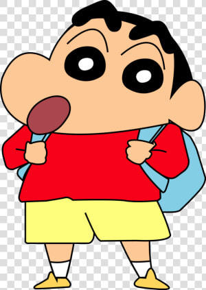 Shin Chan With Backpack Image Crayon Shin Chan And   Shin Chan  HD Png Download