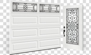 Garage Door And Complimenting Entry Door Installation   Residential 3 Panel Garage Doors With Clear Glass  HD Png Download