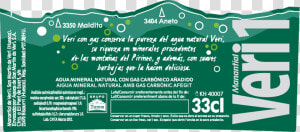 Veri 33cl   Etiquetes Del Aigua Catala  HD Png Download