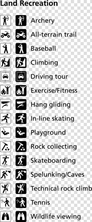 Land Recreation Symbols Clip Arts   National Park Symbol On Map  HD Png Download