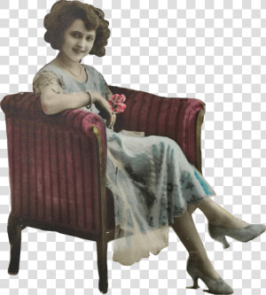  retro  vintage  old  poster  woman  armchair  furniture   Sitting  HD Png Download