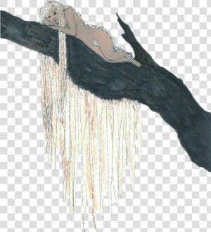 Spanish Moss Png   Drawing Tree With Spanish Moss  Transparent Png