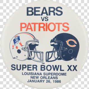 Bears Vs Patriots 1986 Chicago Button Museum   Logos And Uniforms Of The Cleveland Browns  HD Png Download