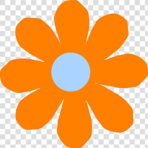 Orange Flower Clip Art At Clker   Flower Orange Pink Clip Art  HD Png Download