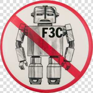 No F3c Robot Rule Cause Button Museum   Traffic Sign With Intersecting Lines  HD Png Download