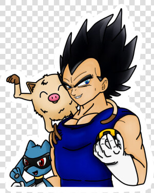 Vegeta Pokemon Trainer Sticker Clipart   Png Download   Vegeta Pokemon  Transparent Png