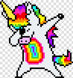 Dabbing Unicorn By Kawaii goth8104   Dabbing Unicorn Pixel Art Grid  HD Png Download