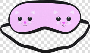 Kawaii Kitty Sleeping Mask   Blindfold Drawing  HD Png Download