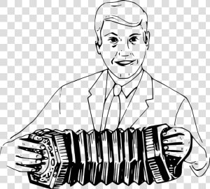 Art monochrome Photography human   Man Playing Concertina  HD Png Download