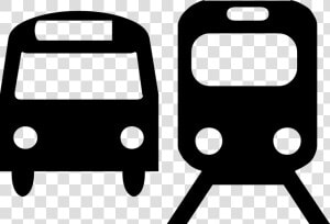 Bus And Train Silhouettes   Bus And Train Icon  HD Png Download