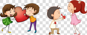 Conversation Clipart Boy Girl Conversation   Cartoon Boy Proposing Girl  HD Png Download