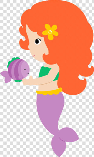 Seashells Clipart Little Mermaid   Simple Cute Mermaid Cartoon  HD Png Download