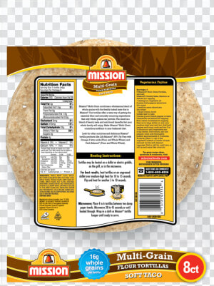 Multigrain Soft Taco Flour Tortillas Mission Foods   Mission Multigrain Soft Taco  HD Png Download